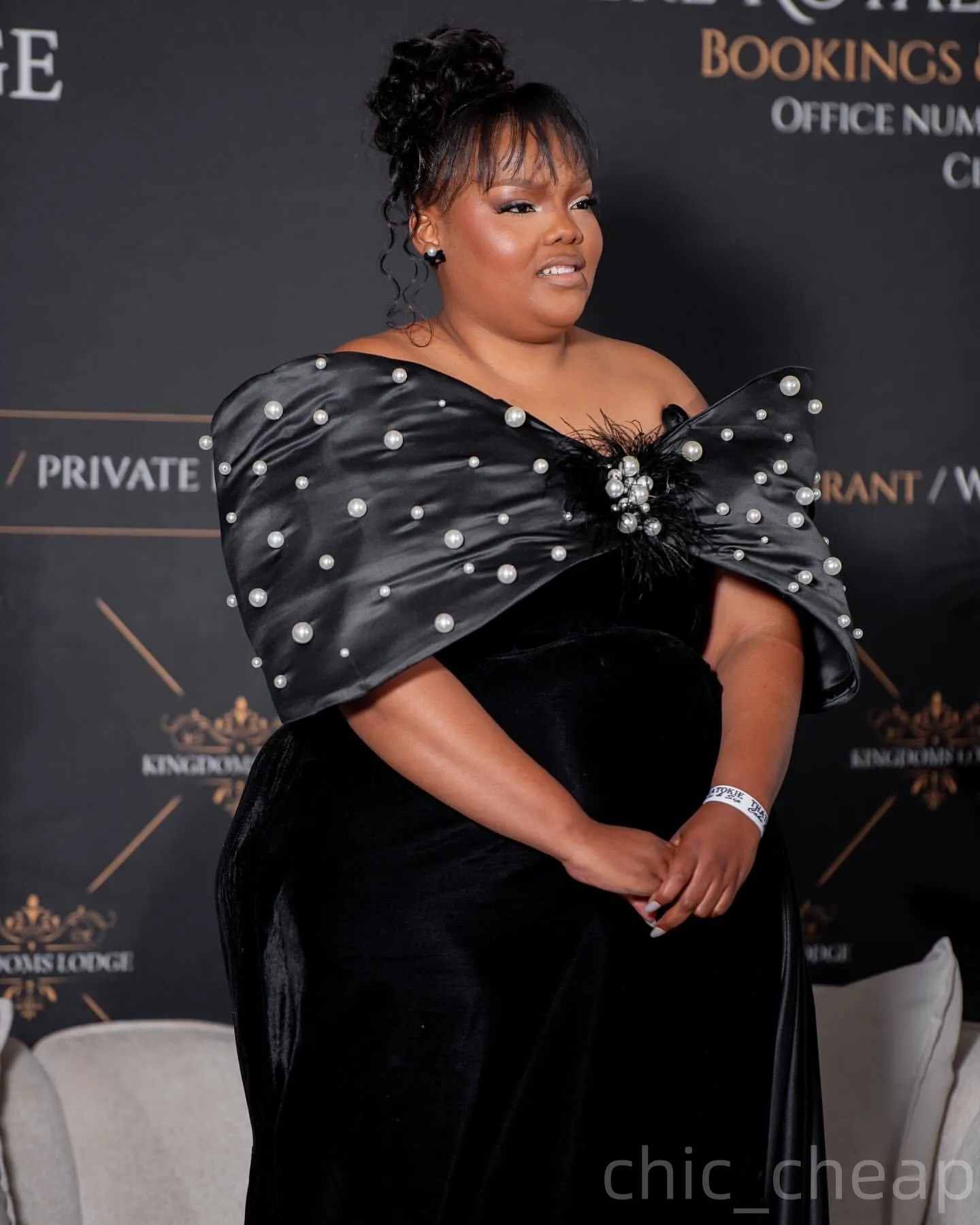 plus size engagement party dresses Wine off-shoulder cocktail gown – TheStylease.com