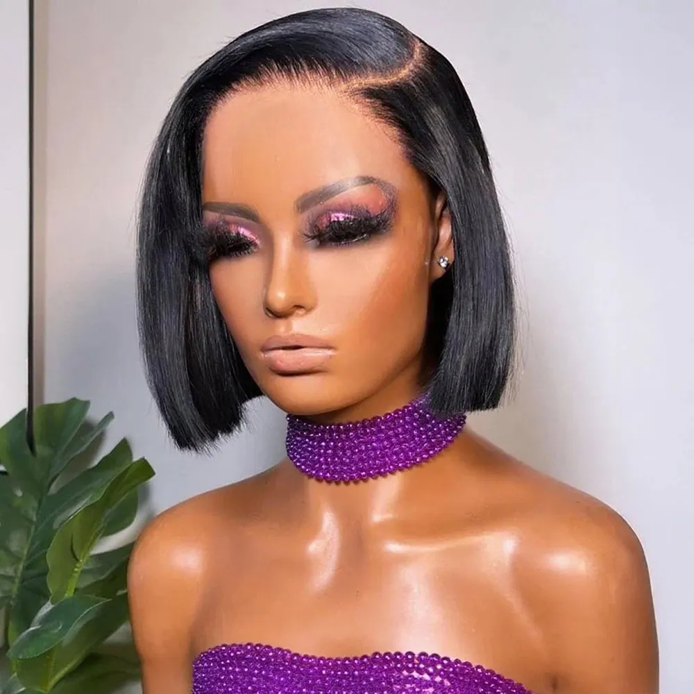 Bob Wig 13x4 Straight Lace Front Wigs 180% Density... From  display picture 3
