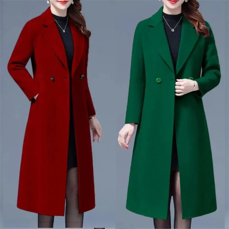 ♡͚༻ི【クリーニング済み】L'Or Wide Lapel Long Coat♡ Lunuaoe Man's Double Breasted Full Length Trench Coat Casual Notch