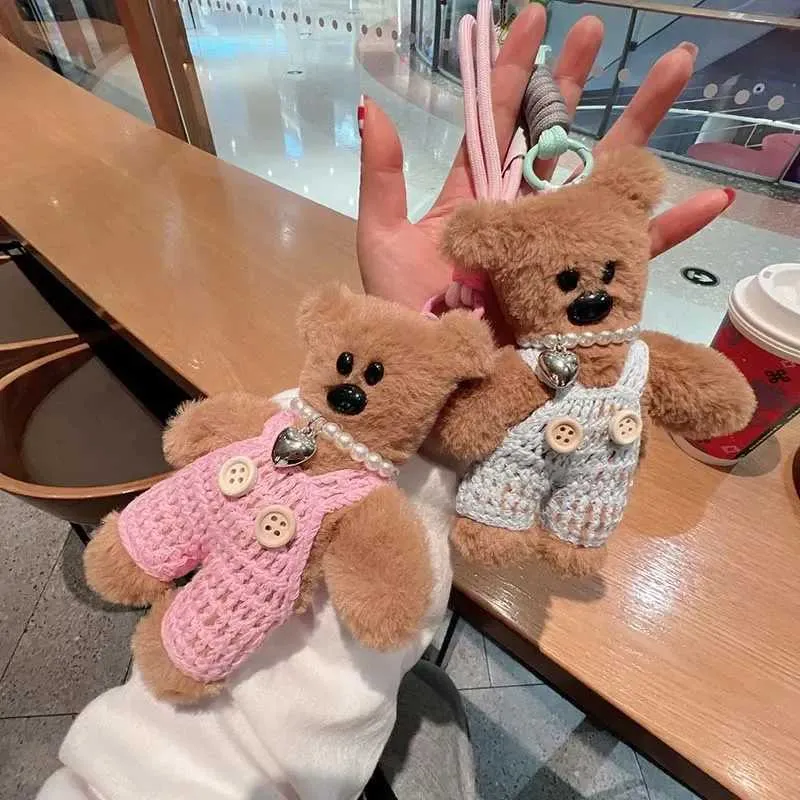 Save Big on Bulk 15cm Plush Small Bear Toy DIY Keychains Cute Handmade  Knitted Overalls Bear Keychain Animals Pendant Kids Women Bag Accessories 