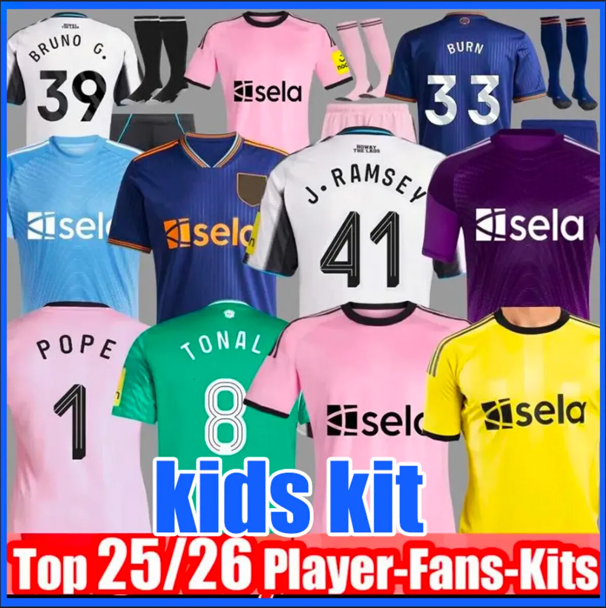 Save Big on Bulk Man United 24 25 Kits ISAK BRUNO Newcastle United Youth  Football Jersey 2025 2026 GORDON TONALI JOELINTON LIVRAMENTO Pre Match