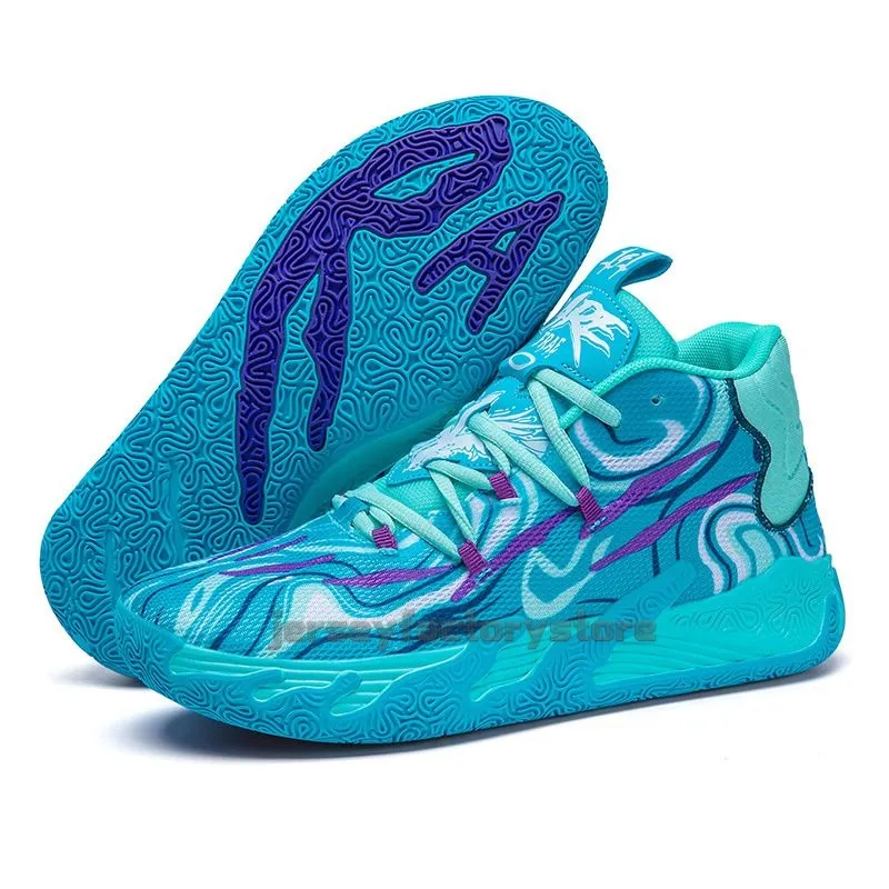 Yellow Purple Basketball Shoes Mens And Womens High... From  display picture 3