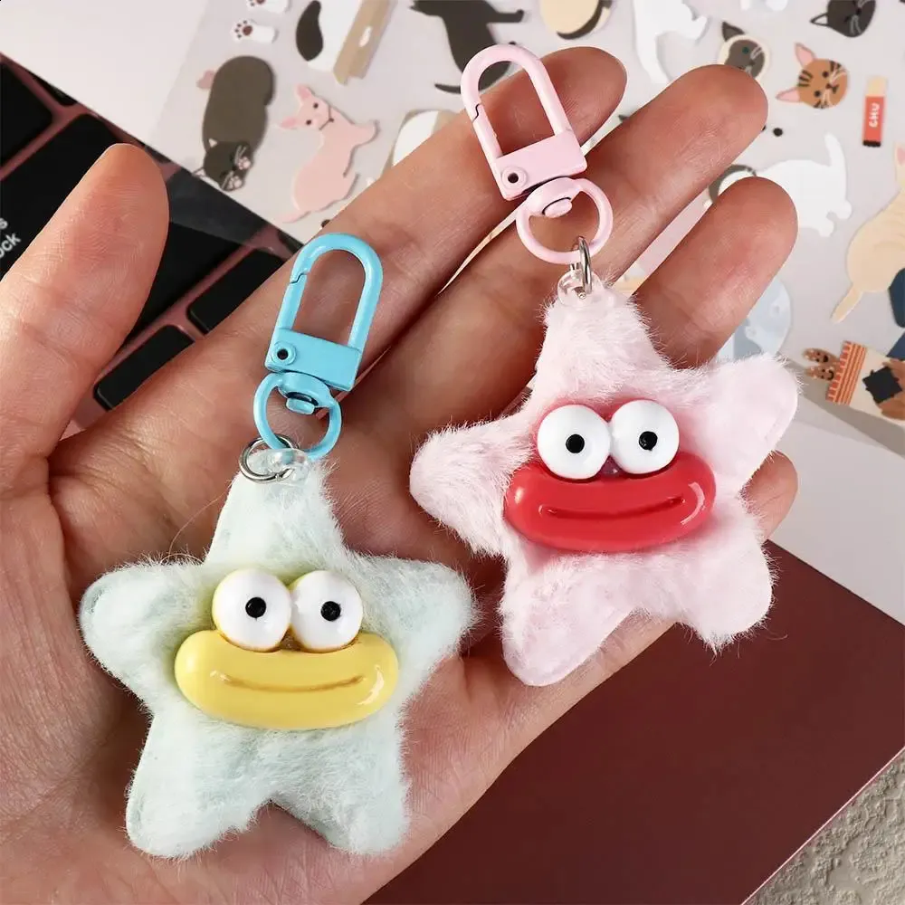 Fashion Cartoon Star Plush Keychain Mini Sausage From