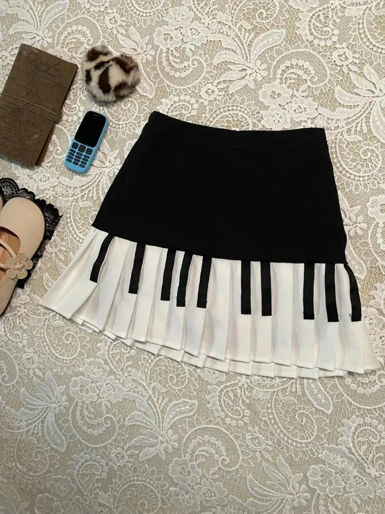 Jupe Plissée Taille Haute Style Coréen Harajuku - Marron - Vêtements D