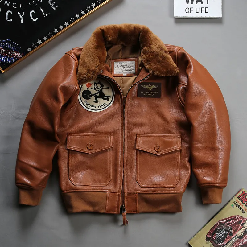 Winter Bomber Coat Detachable Fur Collar Black Orange Cotton Lined Men ...