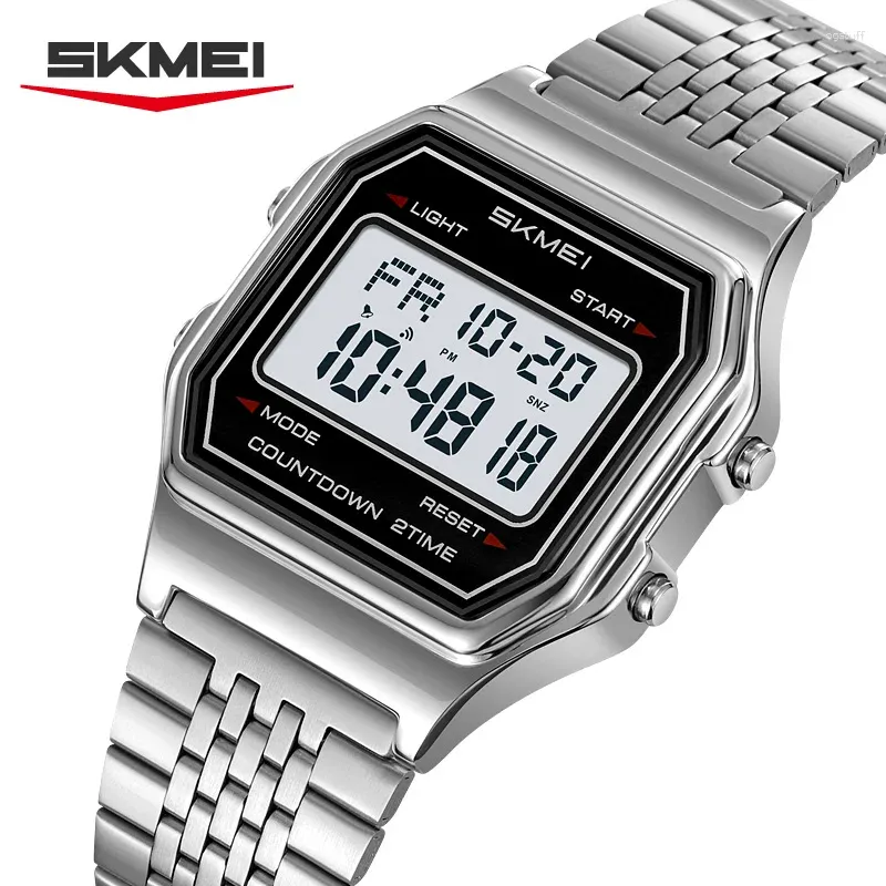 SKMEI Orologi Elettronici Sportivi Digali A Energia Solare Per Uomo Moda Casual 5Bar Orologio Da Polso Cronografo Impermeabile Orologio Reloj Hombre - Foto 7
