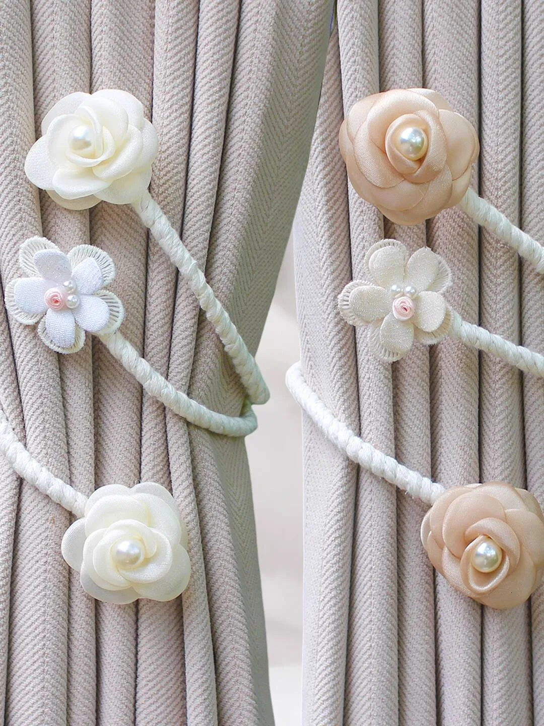 Ddmythur Floral Curtain Tiebacks Flexible White... From Ddmythur, $18.4 ...