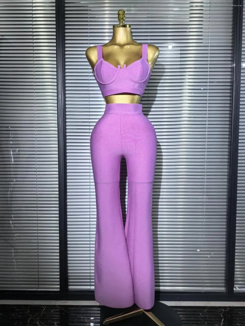Save Big on Bulk Women Two Piece Set Pants Women's Two Piece Pants Colors  Women Sexy Strap Short Tops Pieces Bodycon Long Bandage Set Casual
