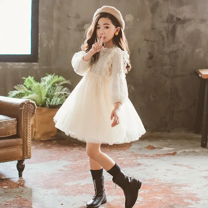 Lantern Sleeve Lace Princess Dress with Pearl Mesh for Spring Autumn  Parties from Dhgate Girls Dresses - price 57.84