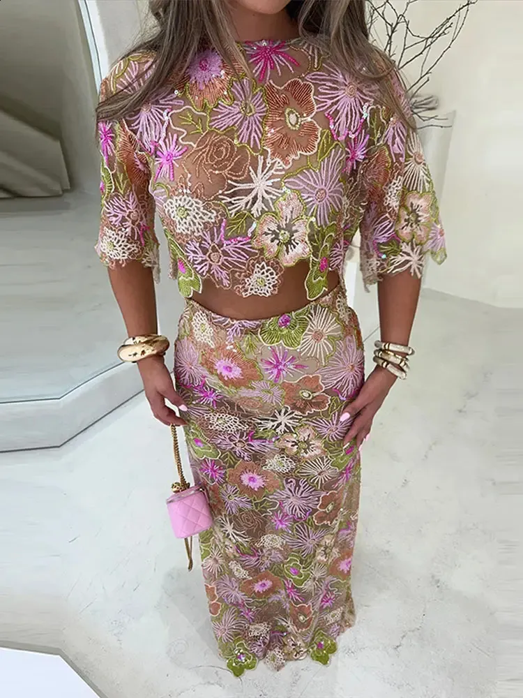 Jupe Longue à Paillettes Pour Femmes - Jupe Scintillante Taille Haute Cocktail Et Soirée