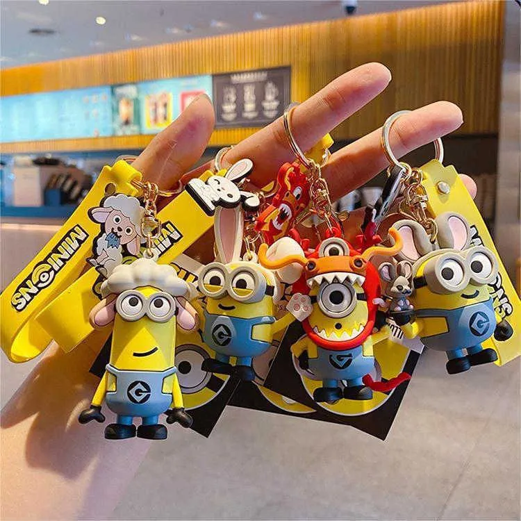 ミニオン　キーホルダー Kawaii Minions Silicone Keychains - Cute Cartoon Zodiac