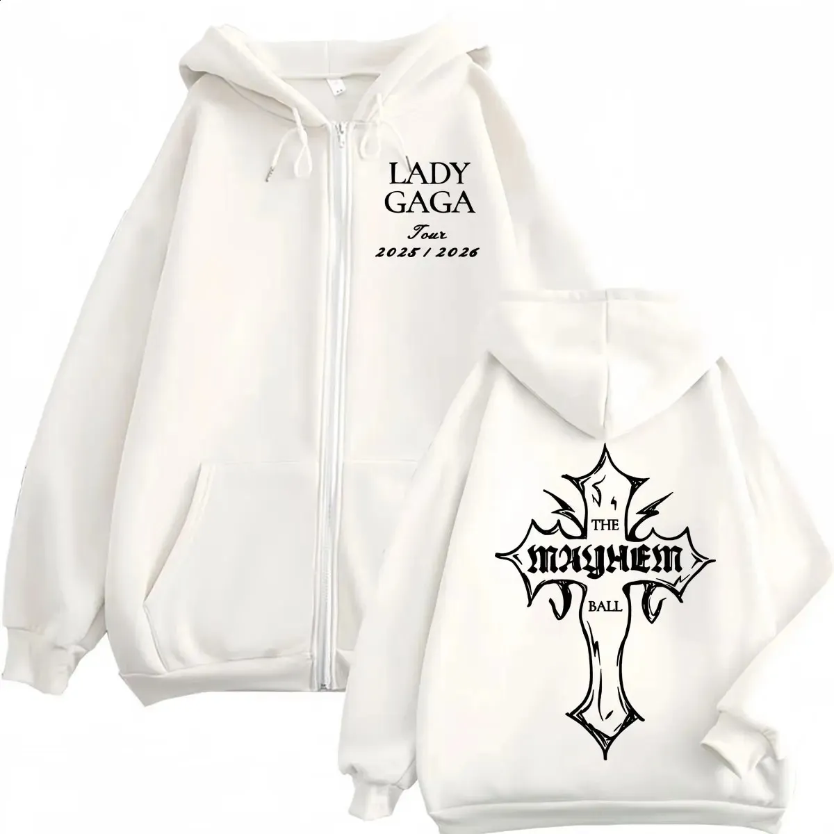 Lady Gaga The MAYHEM ZIP HOODIE　L ベージュ Lady Gaga The Mayhem Ball Tour February 15 2026 At Arizona Desert