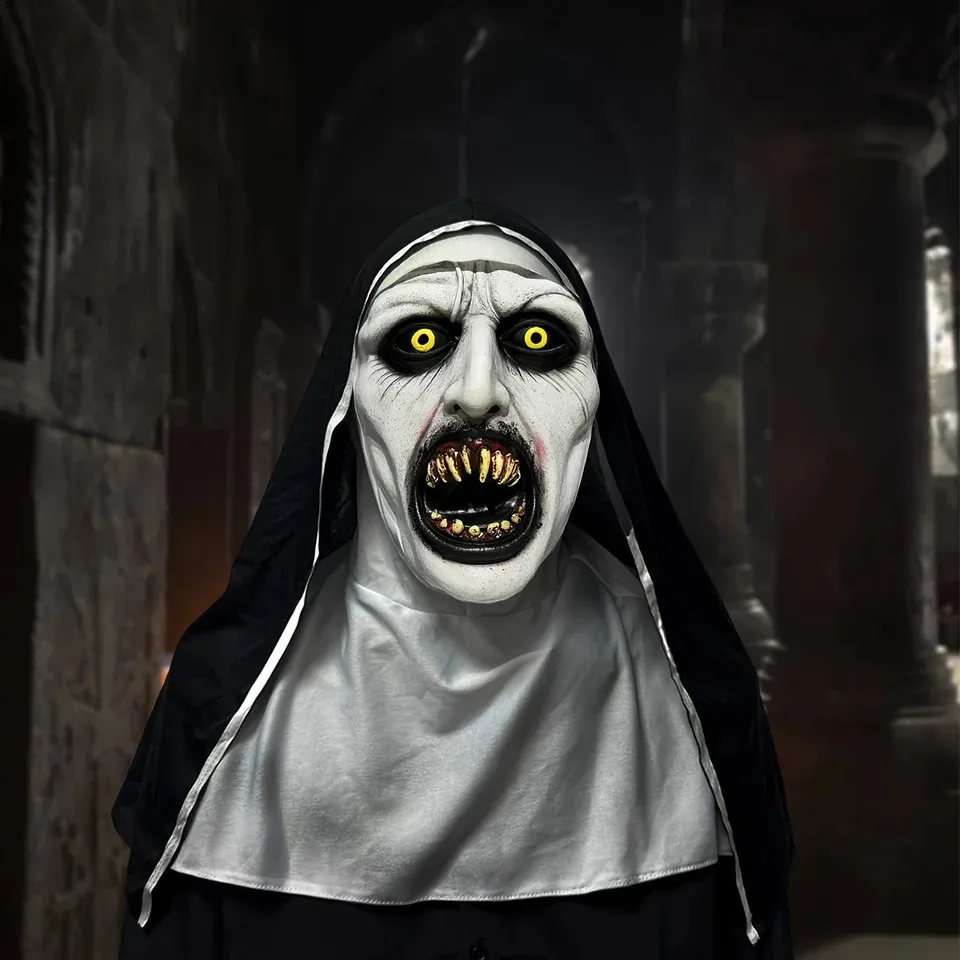 Máscara De Monja Realista De Látex Para Halloween – Tamaño Universal, Transpirable Y Aterradora, Ideal Para Disfraces Y Fiestas