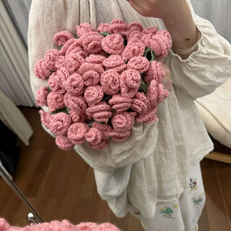 手編み ブランケット ピンク かぎ針編み お花のモチーフ編み