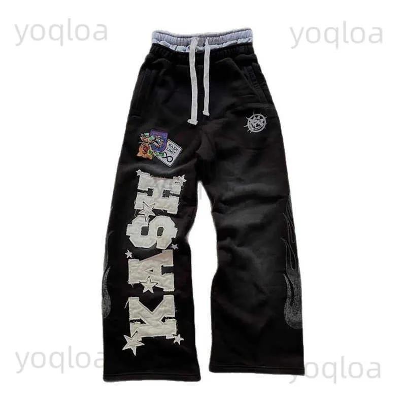 Heren Loose Fit Joggingbroek met zakken, Baggy Design 100% Katoen, Dunne, Spierbroek, Grijs, L