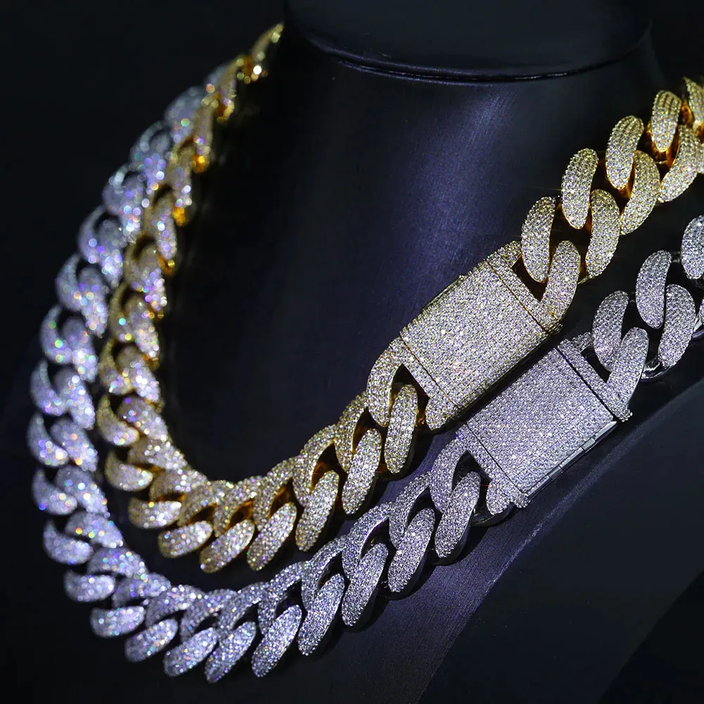 Mens Iced Out Cuban Link Chain 20mm Bling Zircon Necklace, Big