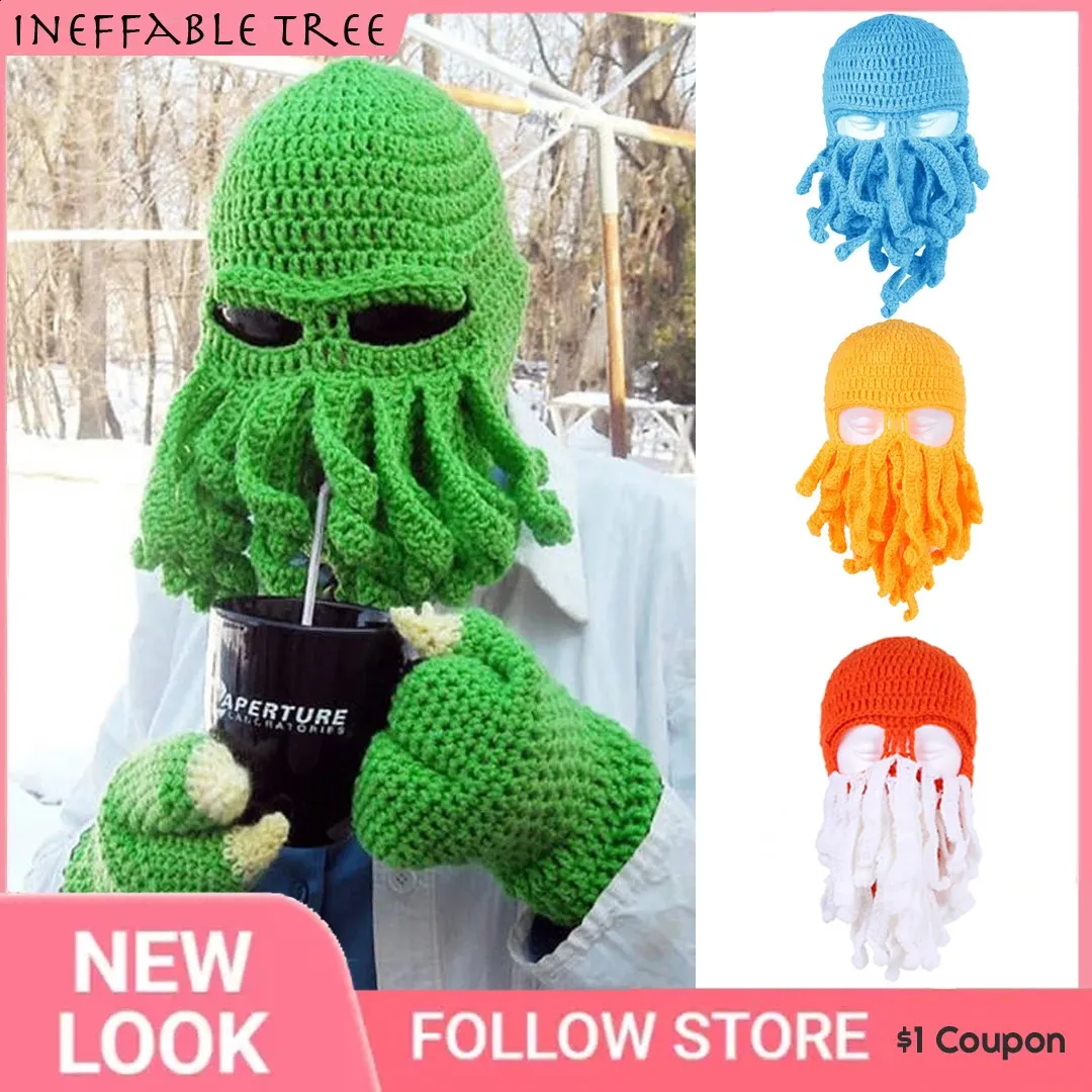 Risparmia alla grande su Cappello Da Berretto A Polpo Y2K Novità Fatta A  Mano Hat Octopus Cappello Di Octopus Unisex Animal Crocheted Tentacolo