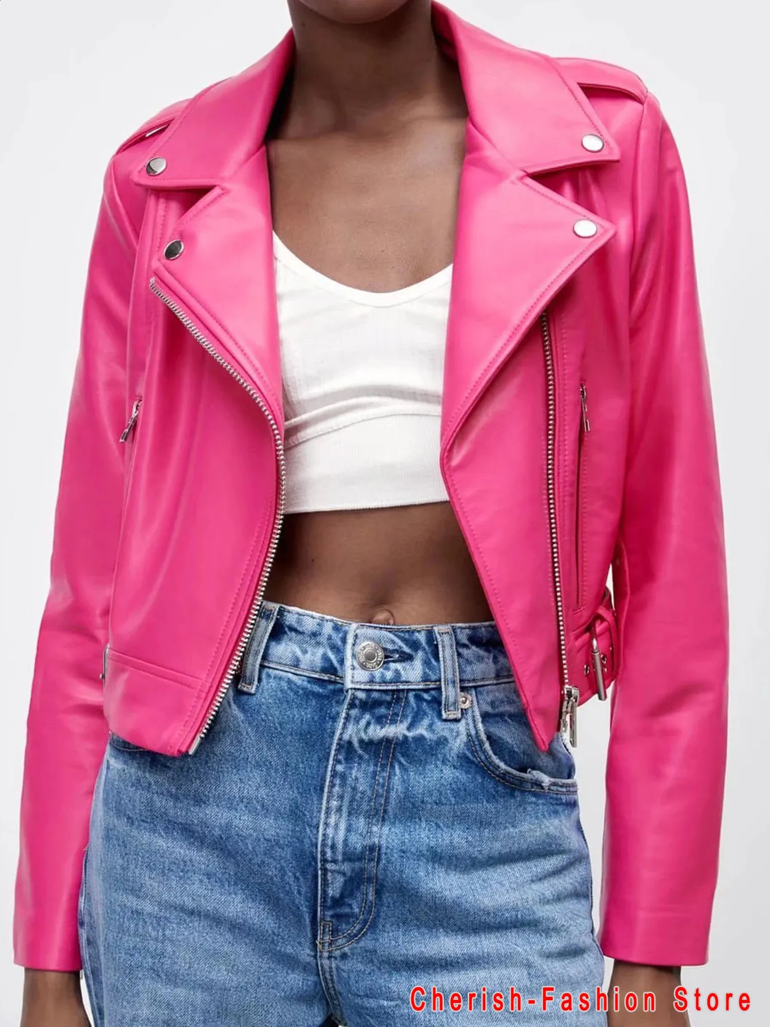 Fashion Pink Biker Jackets Save Big On Bulk Pink Leather