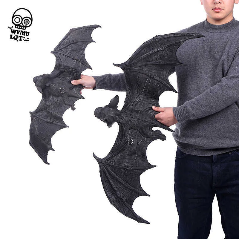 T250829 Halloween Bat Props Extra Large PU Prank Decorations For ...