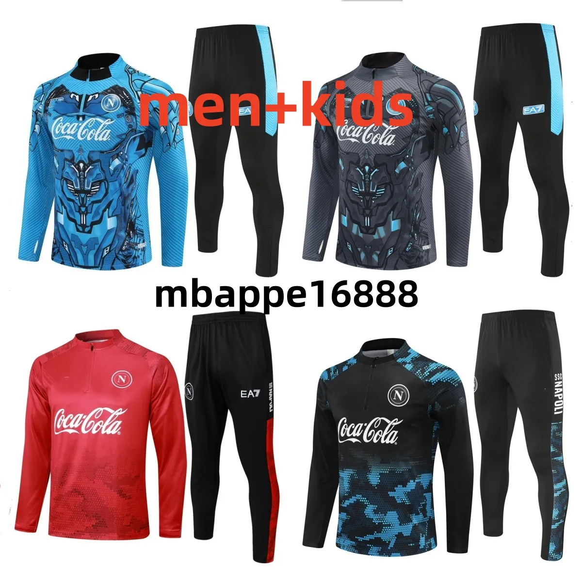 Ahorra a lo Grande en Compras al por Mayor de 2025 26 Half Pull Long Sleeve  Napoli TrackSuit Soccer Jersey Football Kit SSC Naples AE7 D10S Hommes