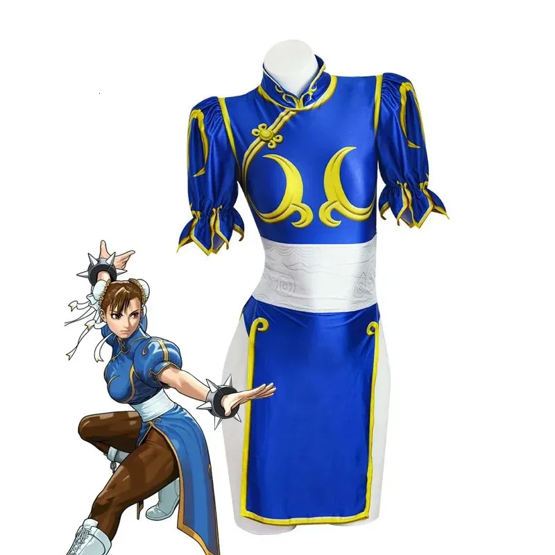 princess polly baby blue dress Chun Li Cosplay Dress Costume Game SF Chunli Role Play Blue Qipao Outfit  Full Set Jackie Kung fu Halloween Party Suit Pink Blue
