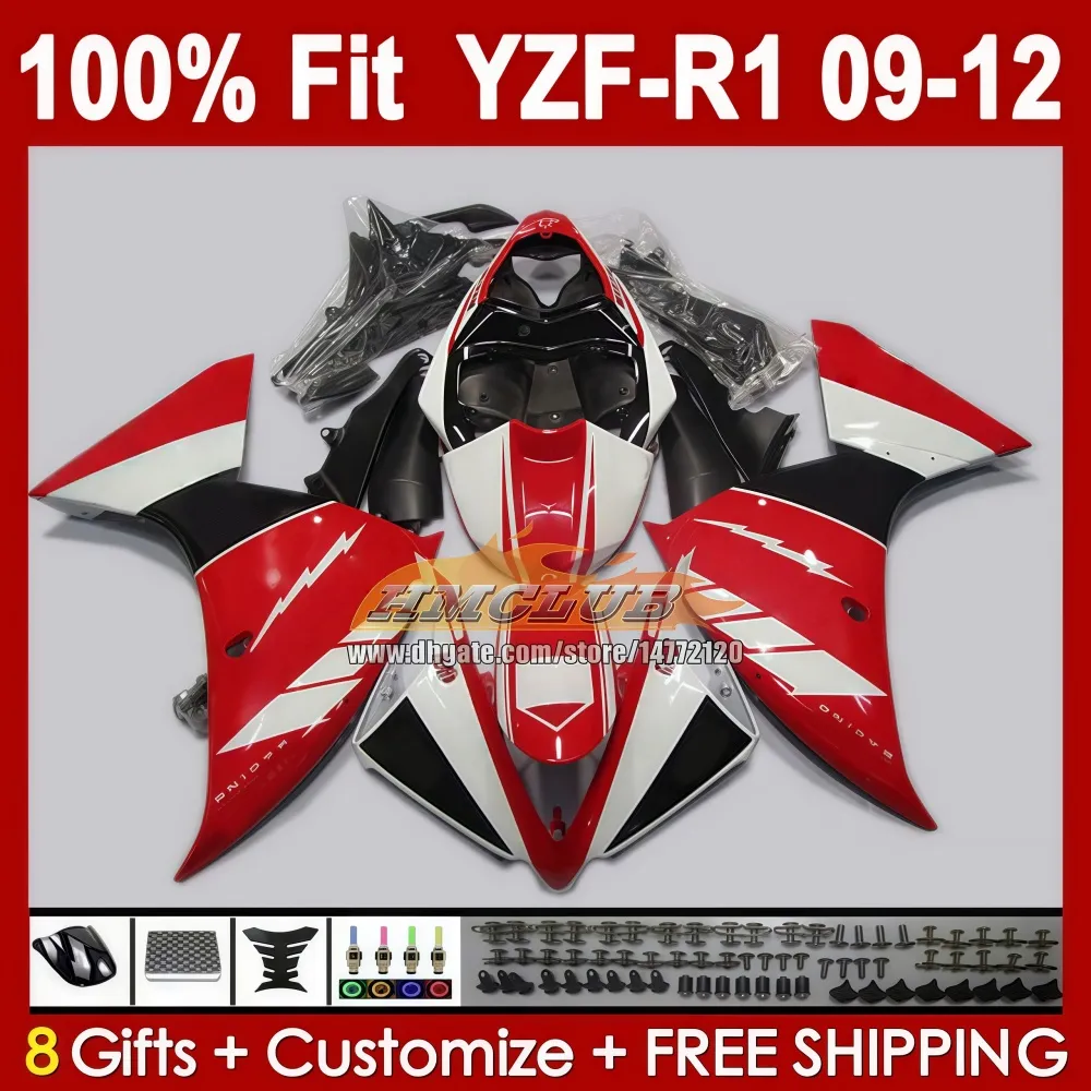 OEM Glossy Red Evo X Body Kit For YAMAHA YZF R1 1000CC 09 12 Frame With ...