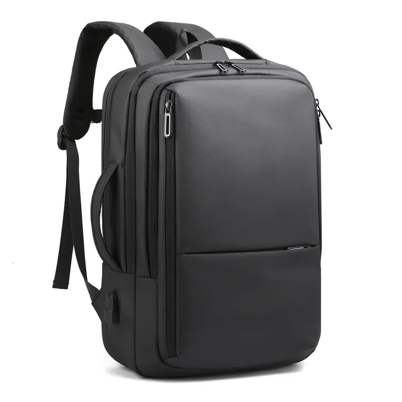 Expandable Nylon Backpack with USB Port for Business Travel, Large Capacity  12-Inch Laptop Bag, Gender Neutral Style