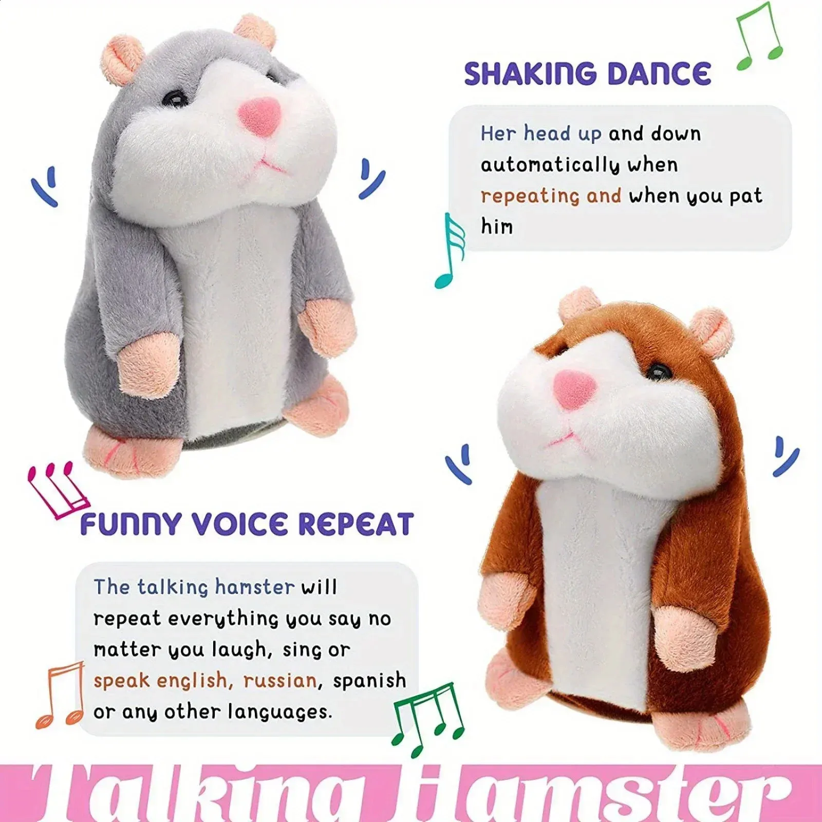 Peluche Criceto Kawaii 30 Cm – Morbido E Adorabile, Perfetto Come Regalo O Decorazione Per Cameretta