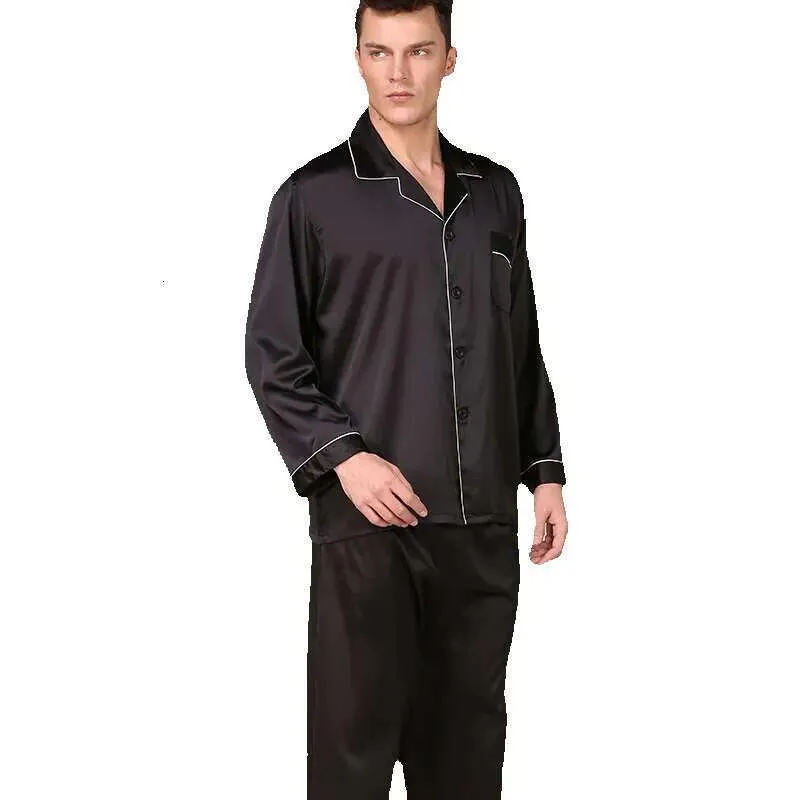 Abbigliamento Da Sonno Da Uomo: Pigiama Di Seta Di Ghiaccio Nero