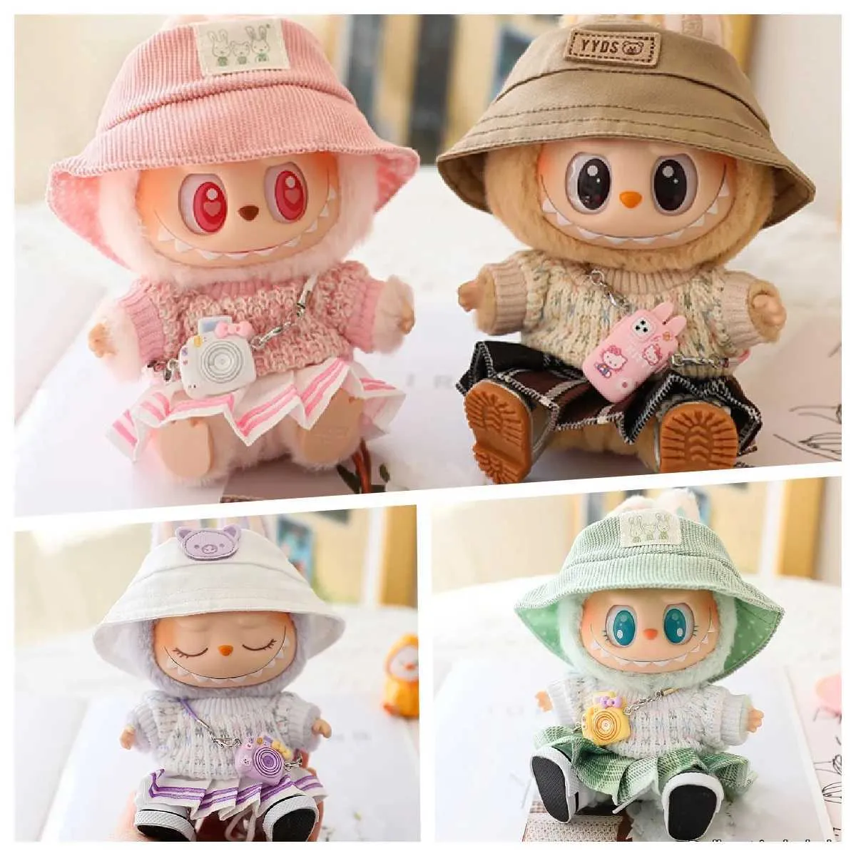 Labubu Doll Clothes Set For V1/V2 Ropa Labubu Macaron Dolls JK Pleated ...