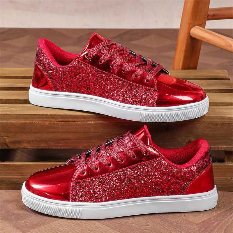 Ladies Sequin Shoes: Premium Red Casual Sneakers for Women Shop Now!
