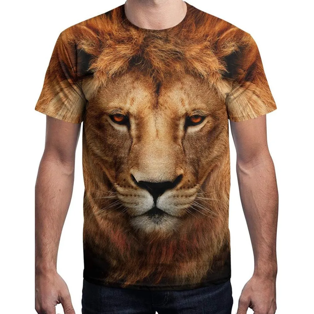 SYAIMN Unisex 3D Printed Graphic T-Shirt - Casual Short Sleeve Tee, Black, XX-Large