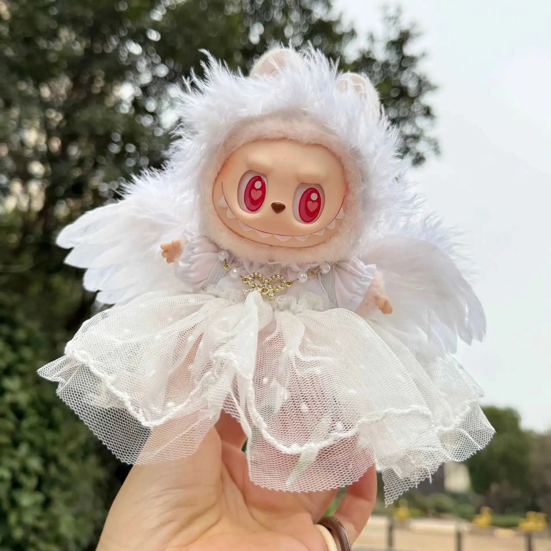 Ailes De Plumes Pour Poupée 17cm - Blanc, Décoration Mignonne Pour Déguisement, Photo Ou Collection