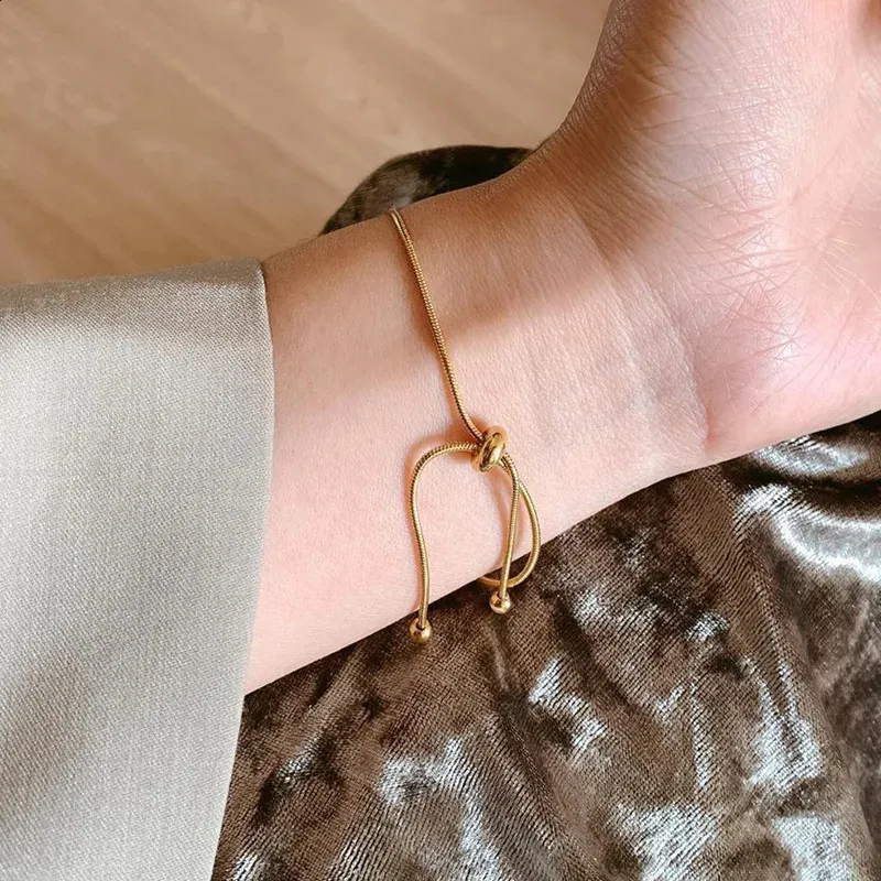 Adjustable Snake Bone Ankle Bracelet In 316l Stainless Steel_voghion.com