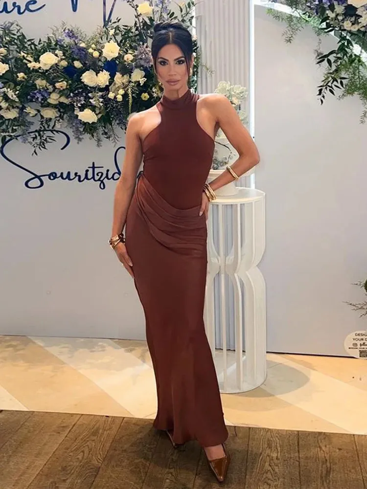 JULISSA MO Satin Sexy Hollow Out Women Maxi Dress... From Ren01, $17.25 |  DHgate.Com