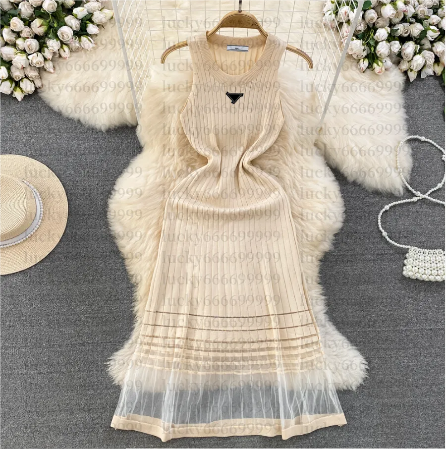 casual vest dress Round Neck Casual Stitching Vest Dress