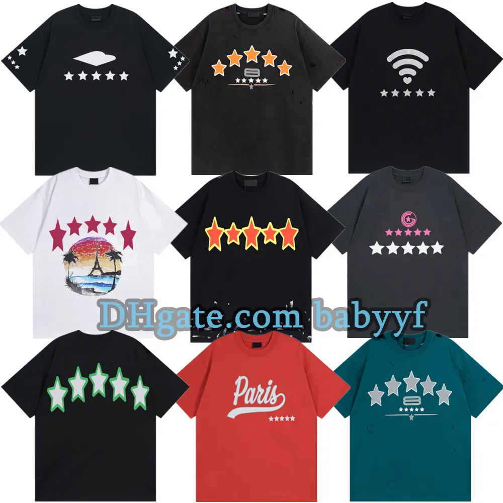 Men's Designer T-Shirts Oversized Vintage Ripped Tee with Embroidery ...