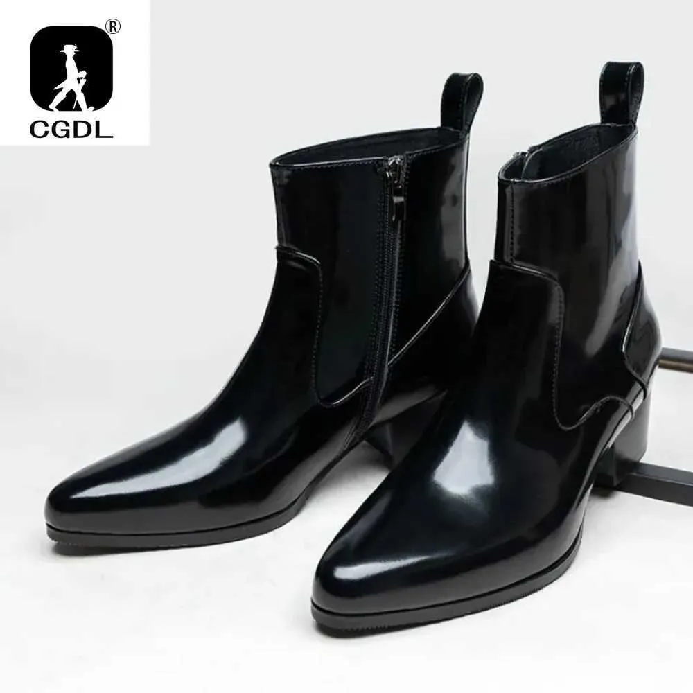 Patent Leather Mens Platform Boots With Heels Luxury... From  display picture 2