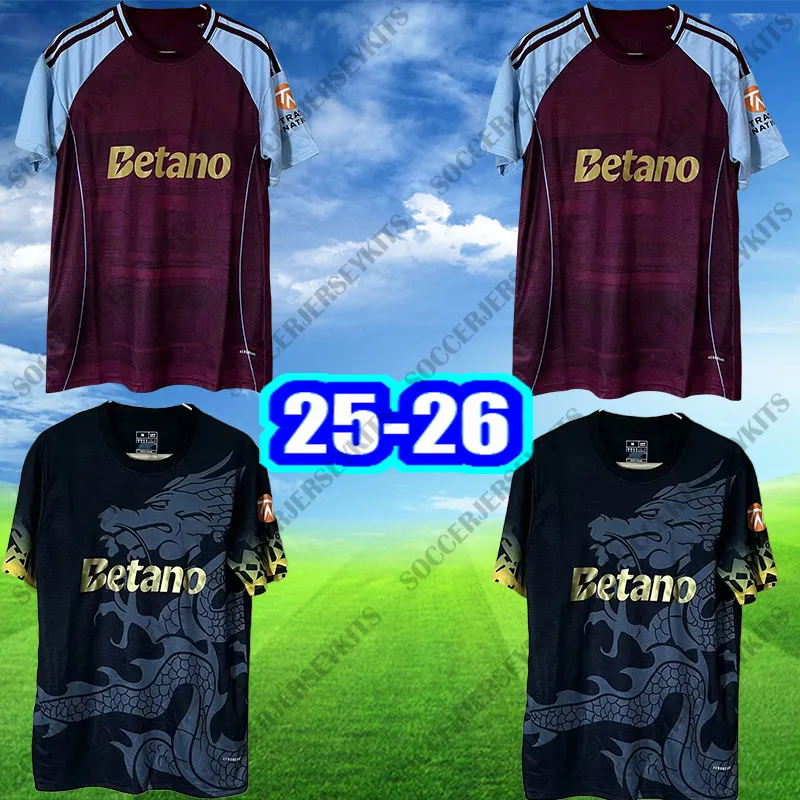 Aston Villa 24/25 150th Anniversary Soccer Jersey: Rashford #9, Watkins,  Rogers Men's, Kids' Kits, Home Away Football Shirts