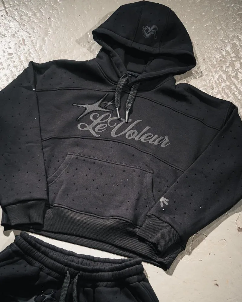 Men's Tracksuits Hoodie Sweatshirt Two Piece Set Men HipHop Letter Embroidered Vintage Rhinestone Sequins Oversized_voghion.com