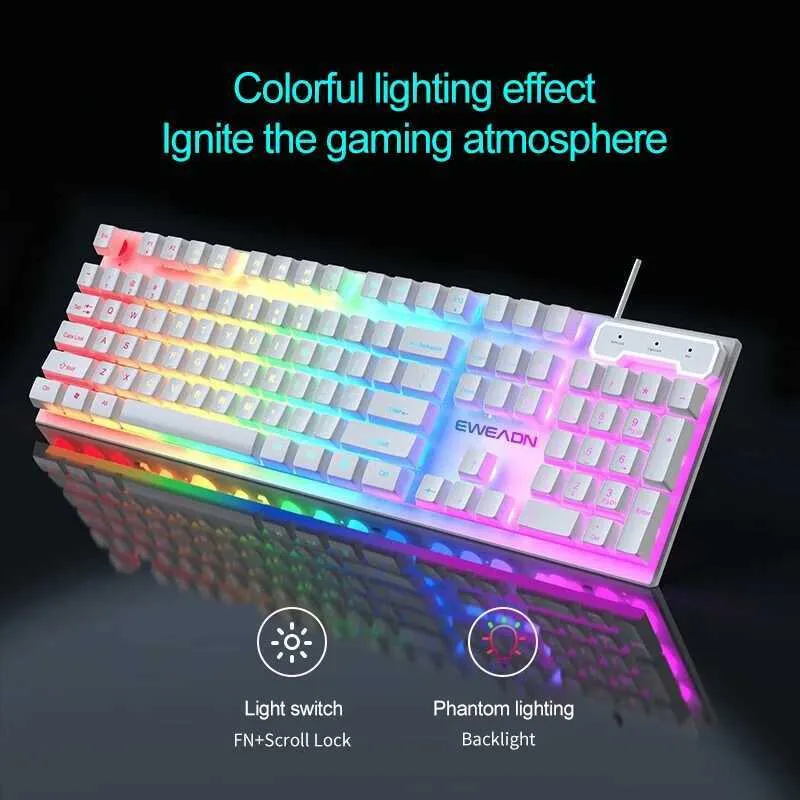Pc Keyboard Led Wireless Backlit Keyboard, Full Size LED Rainbow... From Flies_like ...