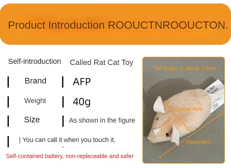 Souris électronique interactive jouet pour chat qui fait du bruit_voghion.com
