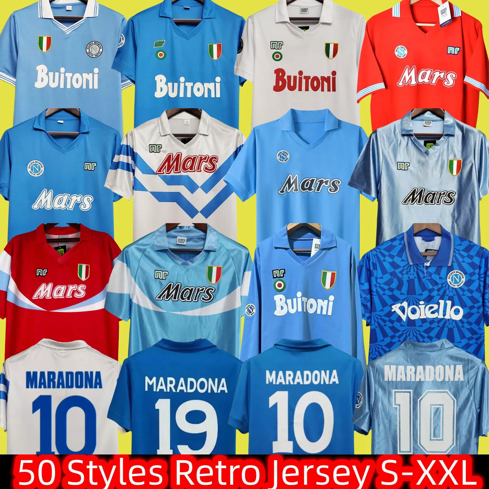 レトロサッカージャージ：1987 88ナポリマラドーナ＃10ヴィンテージ