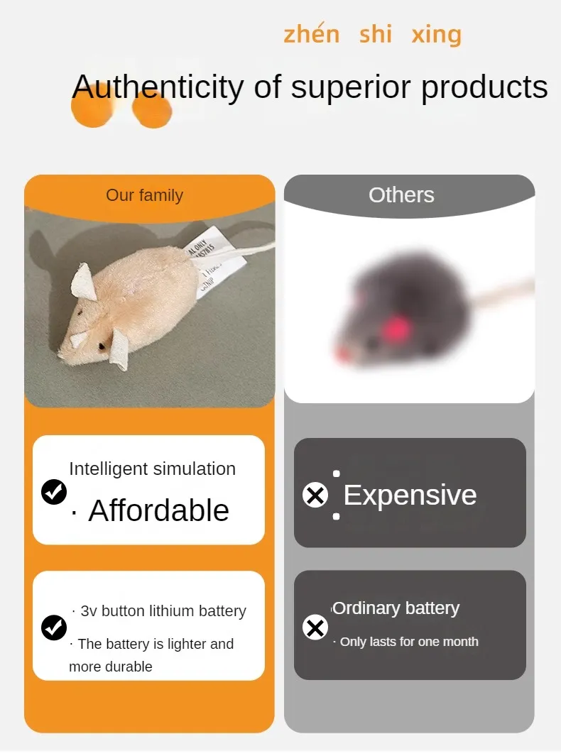 Souris électronique interactive jouet pour chat qui fait du bruit_voghion.com