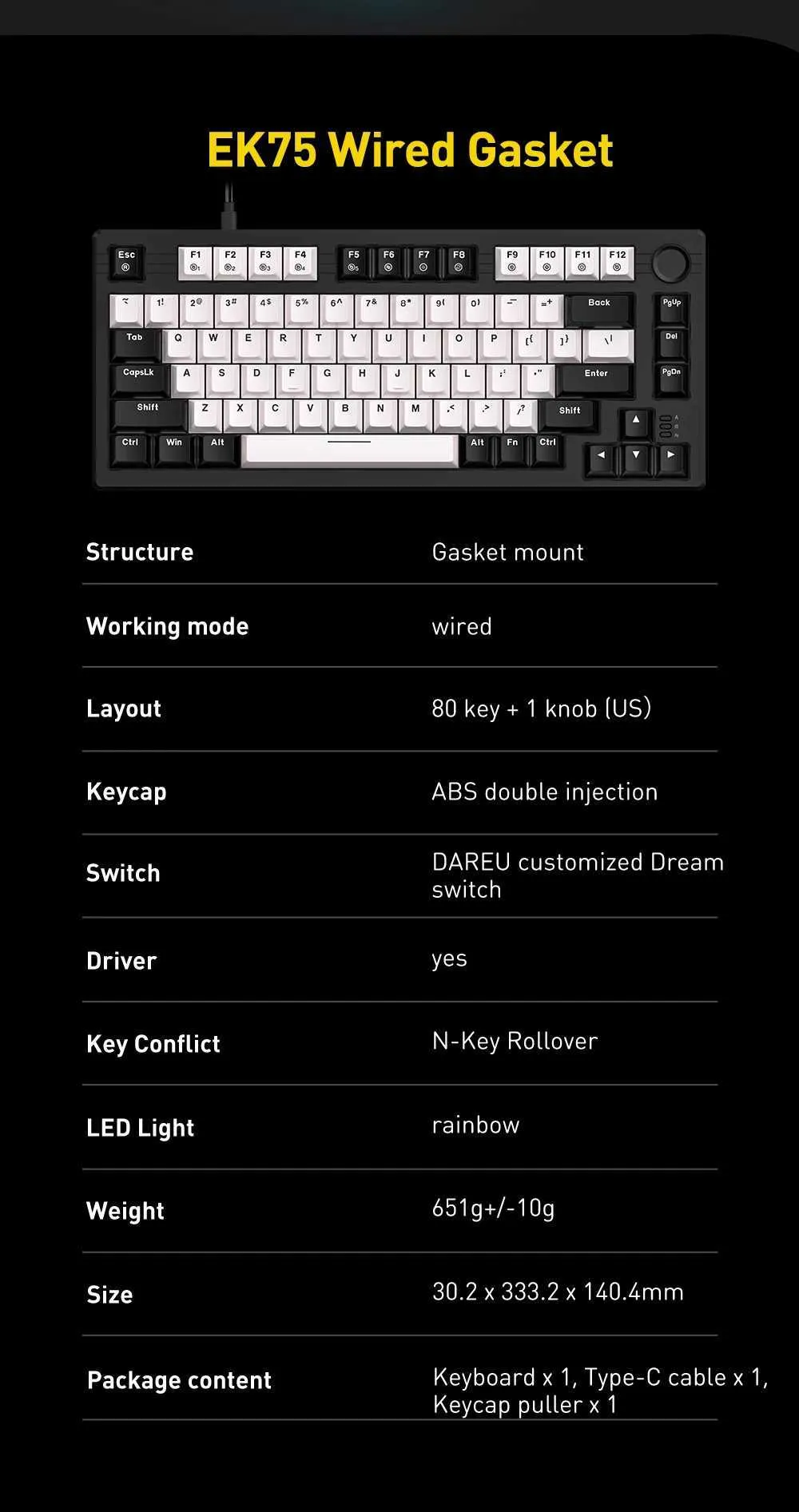 DAREU Wired Mechanical Keyboard N Key Rollover,... From Flies_like ...