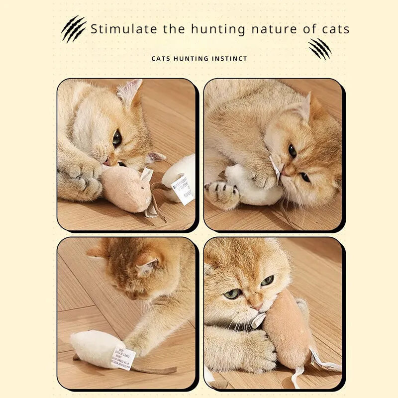 Bâton de jeu électrique simulant un petit chat qui émet des sons, jouet pour chat à taquiner, outil de divertissement autonome_voghion.com