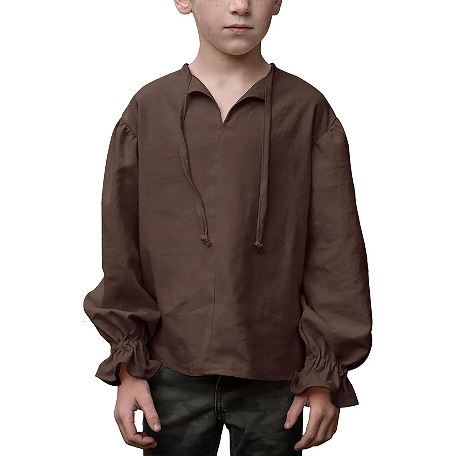 Camisa De Vestir Medieval Para Niños Camiseta De Cuello De Cuello De  Algodón De Manga Larga Para Niños, Disfraz Medieval, 2024 De 10,86 € |  DHgate, image size:1600x1600
