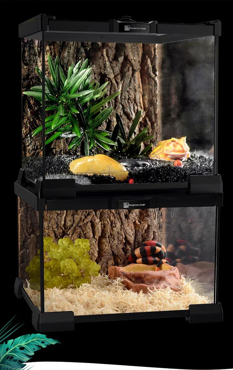 Lizard Crawler Ecological Landscape Tank Crawler Glass Tank Horned Frog Spider Guard ...