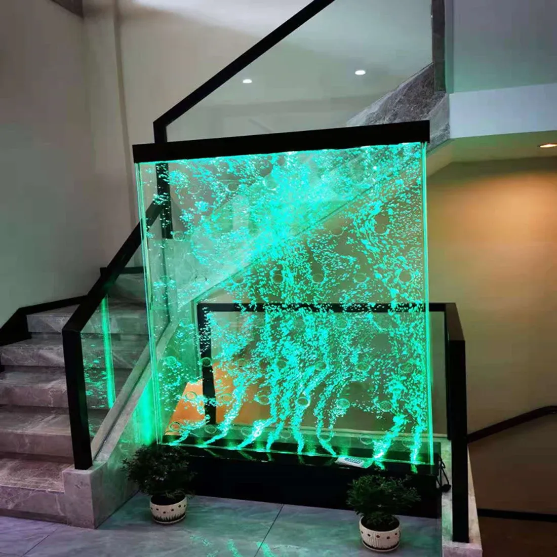 Fish Aquarium On The Wall Acrylic Water Curtain With Flowing Photo Inspiration