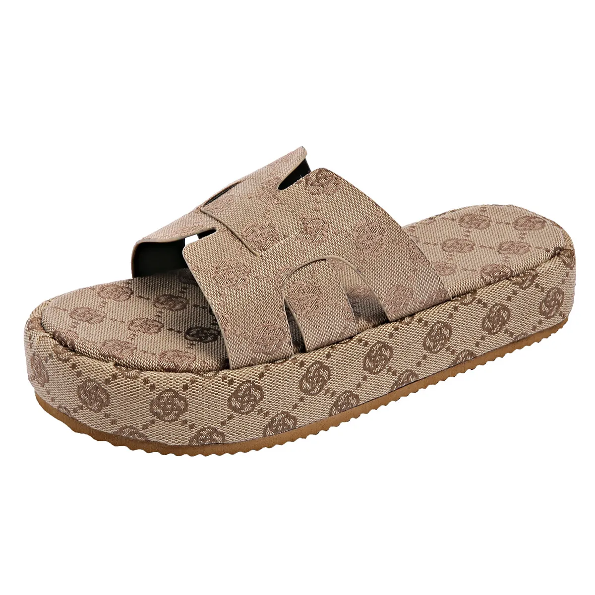 Free Delivery Fashionable Daily Commuting Wearing One Line Of Sponge Cake Slippers Outside_voghion.com